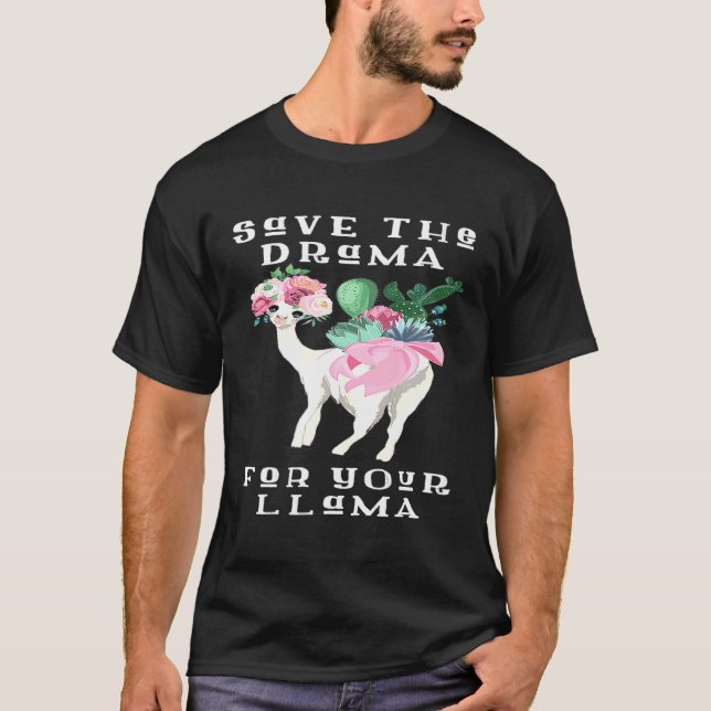 T-shirt Llama Cute Économisez Le Drame Pour Votre Llama Al (Devant)