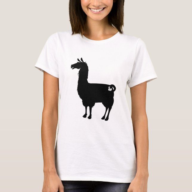 T-shirt Llama Dames Noires (Devant)