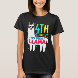 T-shirt Llama de 4e année Retour à l'école de premier jour