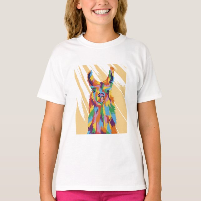 T-shirt Llama de couleur (Devant)