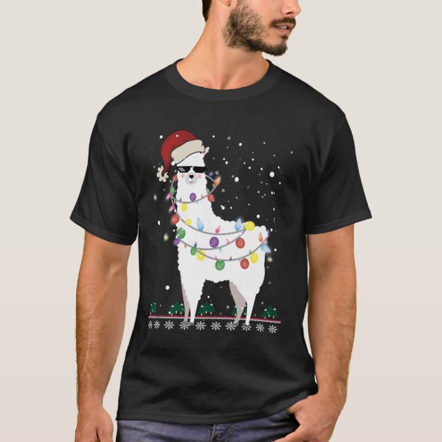 T-shirt Llama de Noël - Alpaca Arbre de Noël Classique T- (Devant)