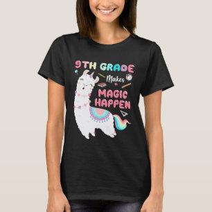 T-shirt Llama de rentrée en 9e année, ça fait de la magie