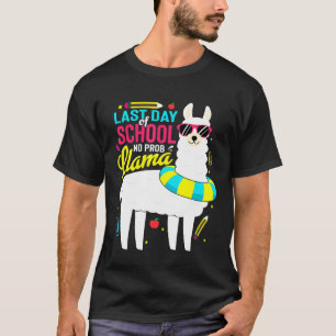 T-shirt Llama Dernier Jour De Scolaires Garçons Filles Ens