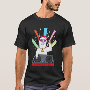 T-shirt Llama DJ Camel Disc Jockey Alpaca Animal Gauche P