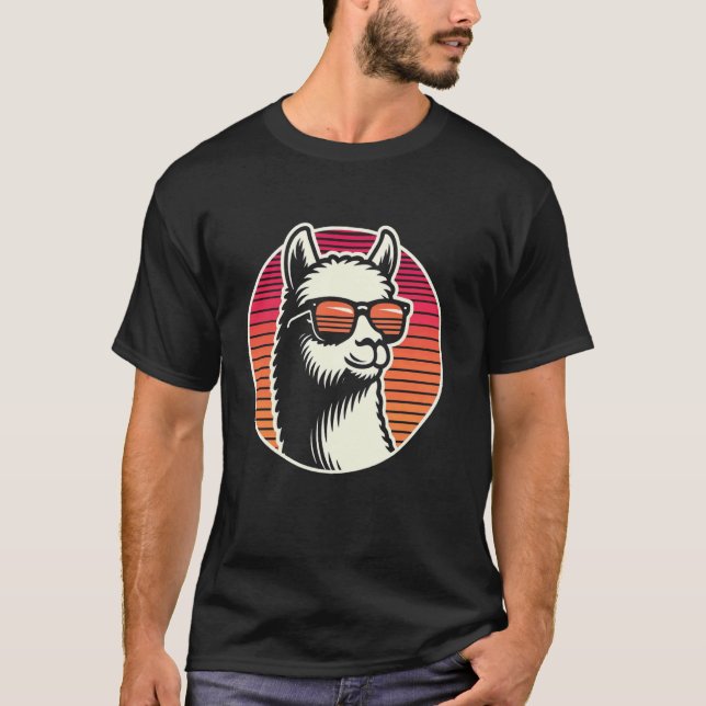 T-shirt Llama drôle effronté et cool avec des lunettes de  (Devant)