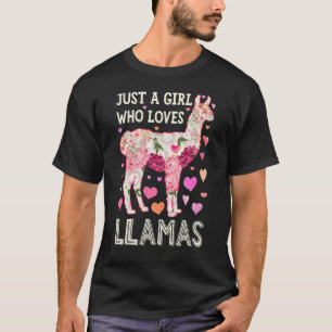 T-shirt Llama Drôle Juste Une Fille Qui Aime Les Llamas Fl