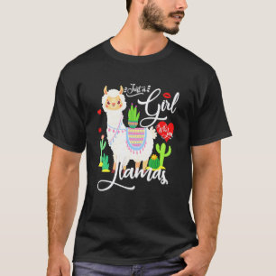 T-shirt Llama Drôle Juste une Fille Qui Aime les Llamas Ro