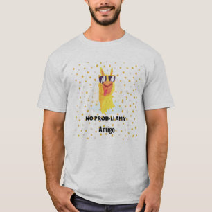 T-shirt Llama Drôle Mignon No-Prob-Llama avec des Étoiles 