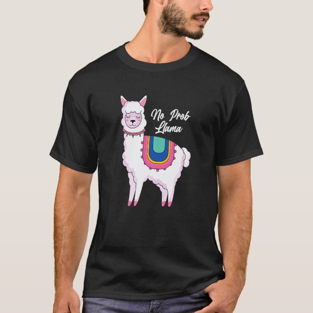 T-shirt Llama Drôle Pas De Problème (Devant)