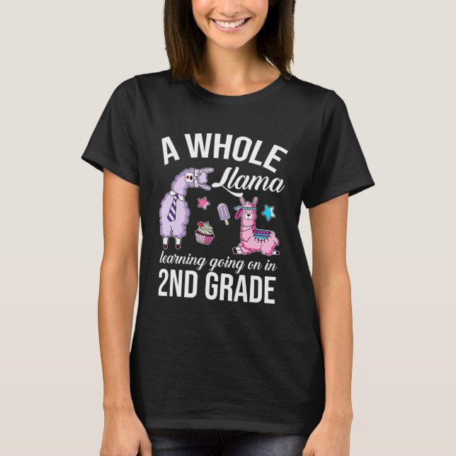 T-shirt Llama Enseignant De 2E Année Retour À L'École (Devant)