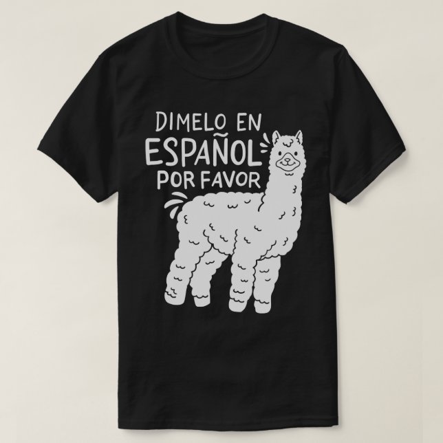 T-shirt Llama, enseignante espagnole (Design devant)