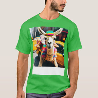 T-shirt Llama équitation en Taxi