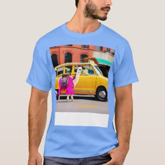 T-shirt Llama équitation en Taxi Happy Llama