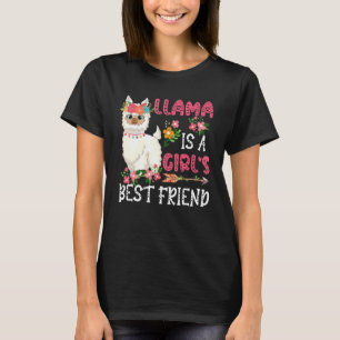 T-shirt Llama est la meilleure amie des Fleurs Florales Ll