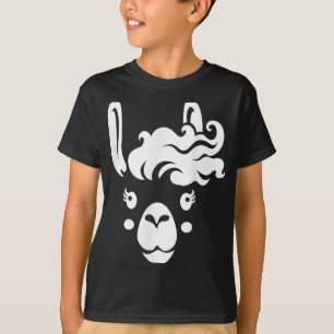 T-shirt Llama Face Eyelashes Costume Halloween Coiffure