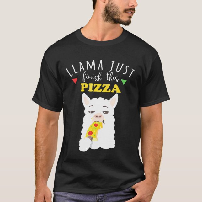 T-shirt Llama Finit Ce Pistolet À Pizza (Devant)