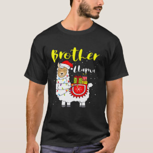 T-shirt Llama Frère Lumières Chapeau de Père Noël Xmas Pyj