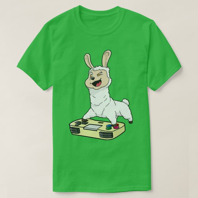 T-shirt Llama Gamepad Kawaii (Design devant)
