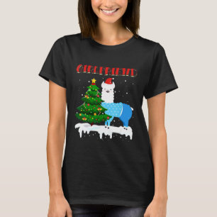 T-shirt llama Girami Santa Hat Xmas Pyjama Famille Matc