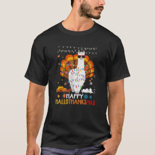 T-shirt Llama Hallothanksmas Halloween heureux