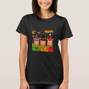 T-shirt Llama Hallothanksmas Joyeux Thanksgiving Xmas Anim