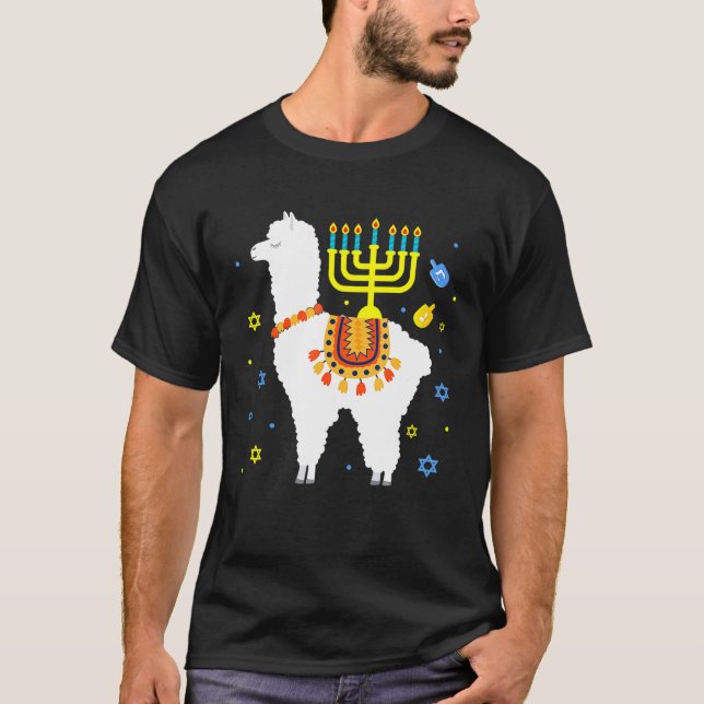 T-shirt Llama Hanoukka Happy Hanoukka Llama Lover Chanukah (Devant)
