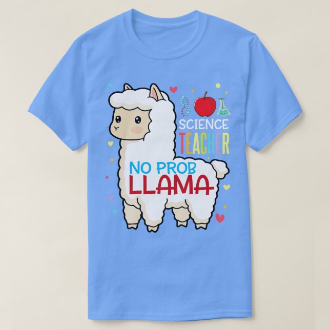 T-shirt Llama Happy Retour À L'École Professeur De Science (Design devant)