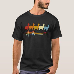 T-shirt Llama Heartbeat Amoureux des animaux Vintage rétro