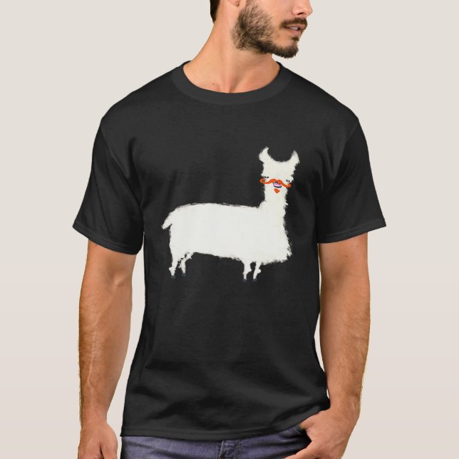 T-shirt Llama Hipster (Devant)
