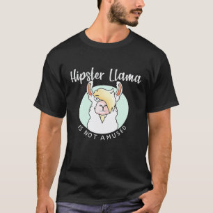 T-shirt Llama hipster n'est pas amusé Amoureux d'alpaga Mi