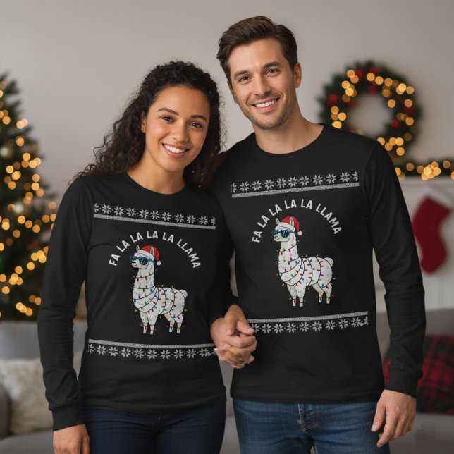 T-shirt Llama Illuminations de Noël Jeu de mots (Créateur téléchargé)