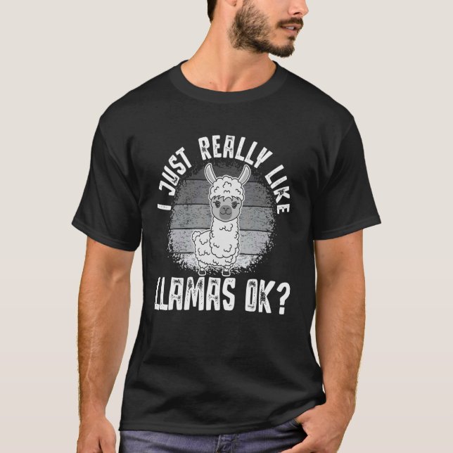 T-shirt Llama J'Aime Vraiment Llamas Ok Animal 2 (Devant)
