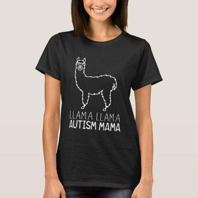 T-shirt llama llama autisme maman llama ts (Devant)