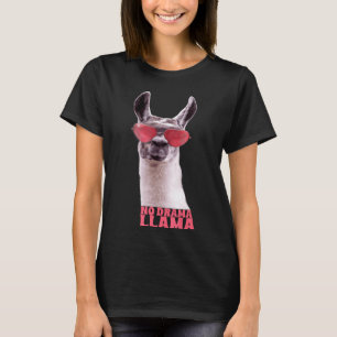 T-shirt Llama Llama avec des lunettes Pas de drame Llam