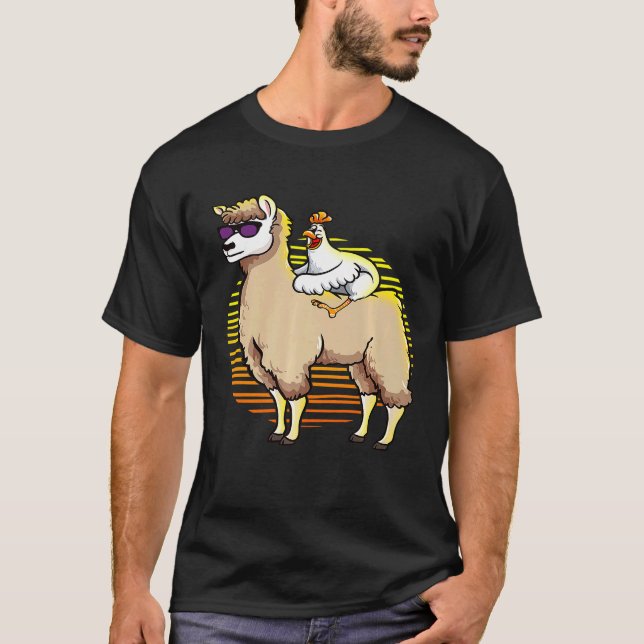 T-shirt llama  Llama de poulet Tee Premium (Devant)