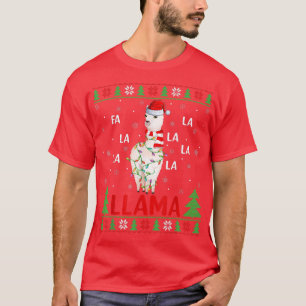 T-shirt Llama Lover Xmas Lights Fa Laid La Llama Christ