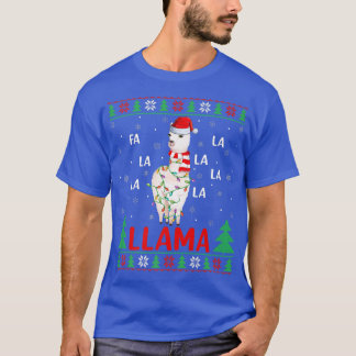 T-shirt Llama Lover Xmas Lights Fa Laid La Llama Christ