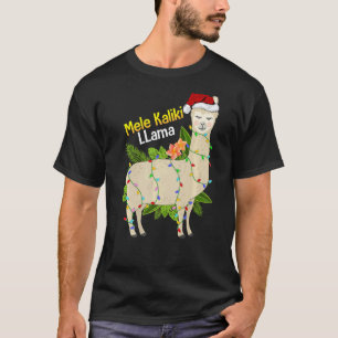 T-shirt Llama Lumières de Noël Mele Kalikimaka Llama Noël