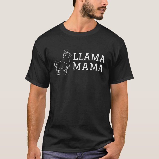 T-shirt Llama Mama Animal Group Parent Maman Mère Alpaca (Devant)