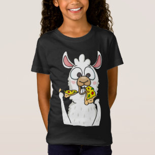 T-Shirt Llama Manger Pizza Funny Alpaca Pizza Nourriture L