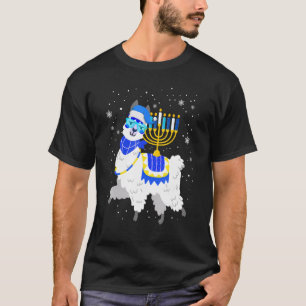T-shirt Llama Menorah Hanukkah Mignon Alpaca Hanukkah Chan