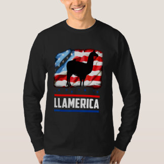 T-shirt Llama Merica 4 juillet Drapeau Américain Patriotiq
