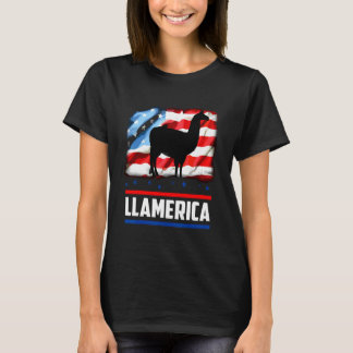 T-shirt Llama Merica 4 juillet Drapeau Américain Patriotiq