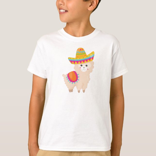 T-shirt Llama mexicaine, Llama mignonne, Alpaca mignonne,  (Devant)