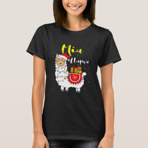 T-shirt Llama Mia Lights Santa Chapa Xmas Pyjama Correspon
