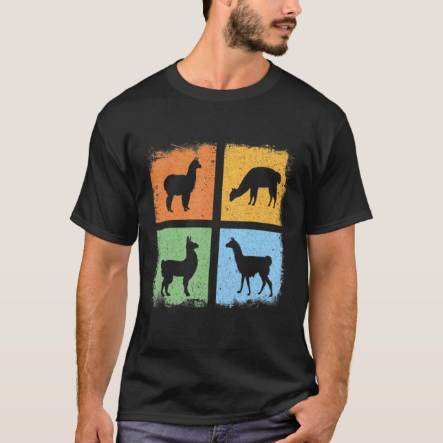 T-shirt Llama  Mode rétro vintage Alpaca (Devant)