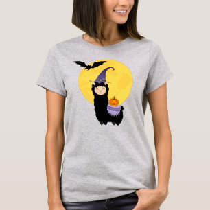 T-shirt Llama noire d'Halloween