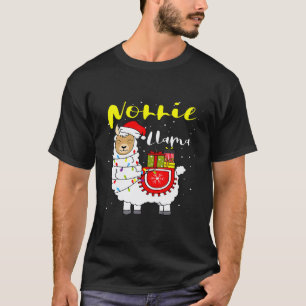 T-shirt Llama Nonnie Lumières Chapeau de Père Noël Xmas Py