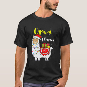 T-shirt Llama Oma Lumières Chapeau de Père Noël Xmas Pyjam