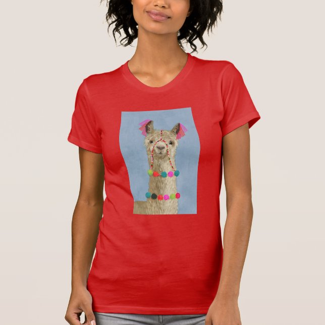 T-shirt Llama ornée - Beige (Devant)